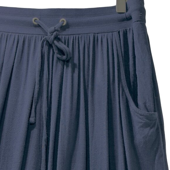 NEW YORK & COMPANY Women's Skirt Navy Blue Maxi Rayon Spandex Pockets Size S - Picture 9 of 13